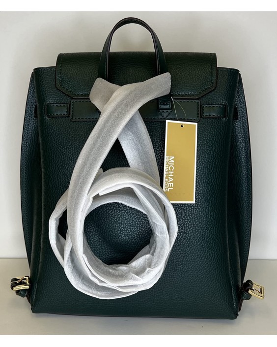 Michael Kors Emilia MD Backpack bundled with matching LG Flat MF Phone and Michael Kors Purse Hook (Racing Green/Signature MK Vanilla)
