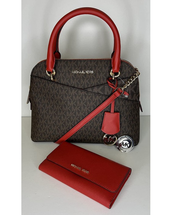 Michael Kors Jet Set Travel MD Dome Xcross Satchel bundled with Large Trifold and Michael Kors Purse Hook