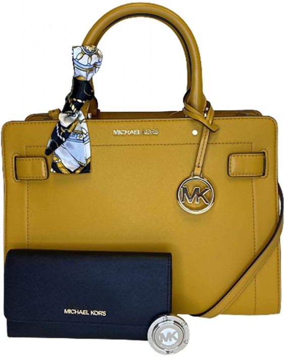 Michael Kors Rayne MD EW Satchel bundled with Trifold and Michael Kors Purse Hook