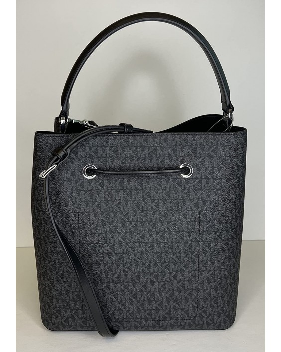 Michael Kors Suri Large Bucket bundled with Michael Kors Jet Set Travel Large Trifold (Signature MK Black)