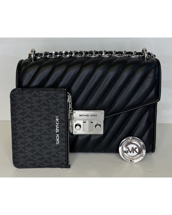 Kabelka Michael Kors Rose Quilted bundled with Michael Kors SM TZ Coinpouch and Michael Kors Purse Hook