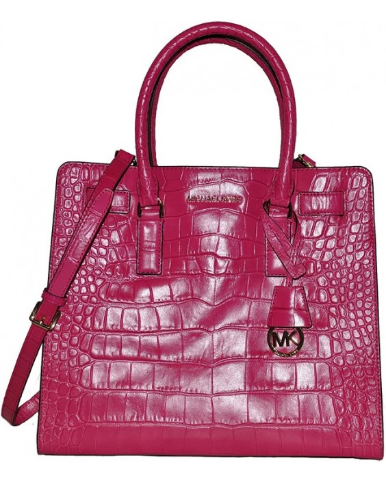 Kabelka Michael Kors Dillon Large North South Tote in Raspberry Embossed Kožená