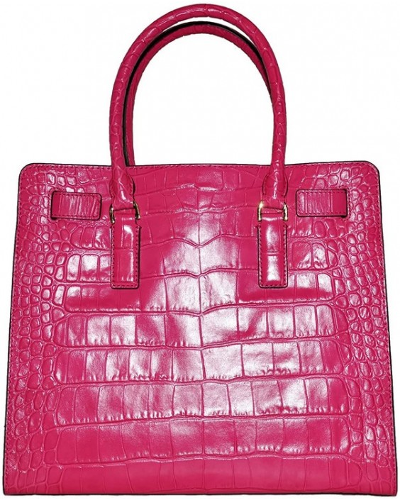 Kabelka Michael Kors Dillon Large North South Tote in Raspberry Embossed Kožená