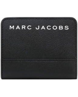 Marc Jacobs M0015163 Black With Gold Tone Hardware Saffiano Kožená Mini Unisex Bifold
