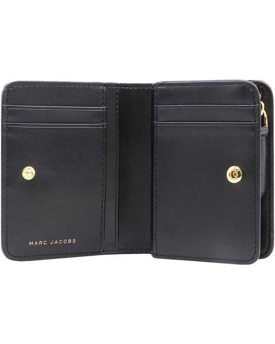 Marc Jacobs M0015163 Black With Gold Tone Hardware Saffiano Kožená Mini Unisex Bifold