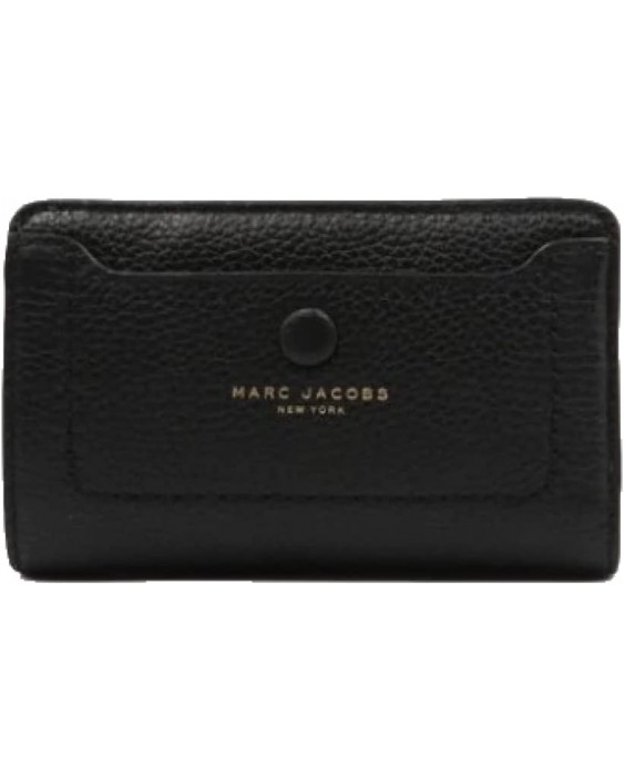 Marc Jacobs M0013051 Black With Gold Hardware Empire City Compact Kožená