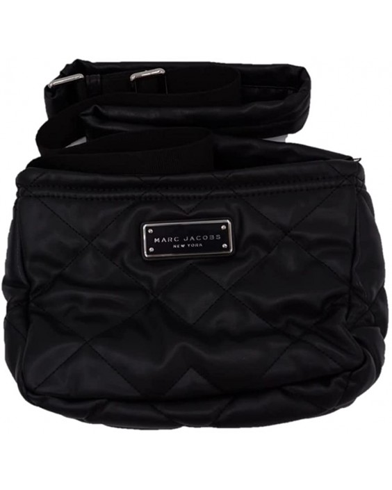 Kabelka Marc Jacobs H108M01RE21 Black With Silver Hardware Kožená Diamond Quilted Crossbody