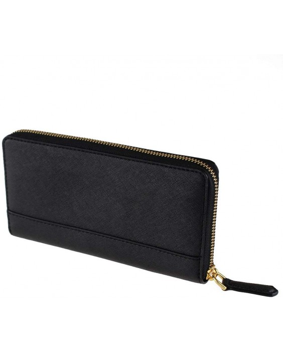 Marc Jacobs M0015160 Black With Gold Hardware Logo Continental Saffiano Kožená