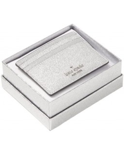 Kabelka Kate Spade New York Shimmy Glitter Boxed Small Cardholder (Lunar Light Silver)