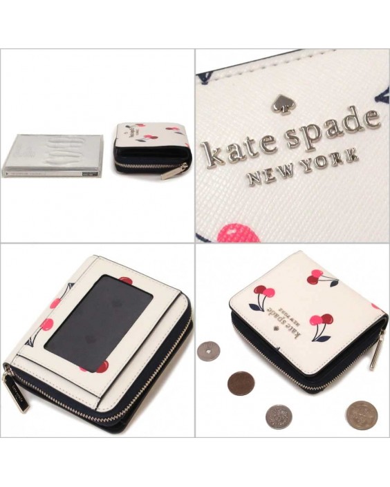 Kate Spade New York Staci Small Zip Around Bifold Dancing Cherries