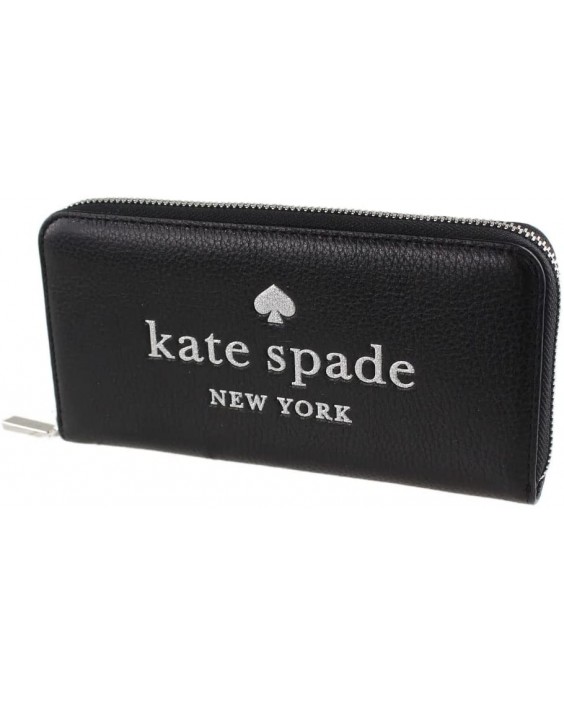 Kate Spade New York glitter on large continental in black/silver