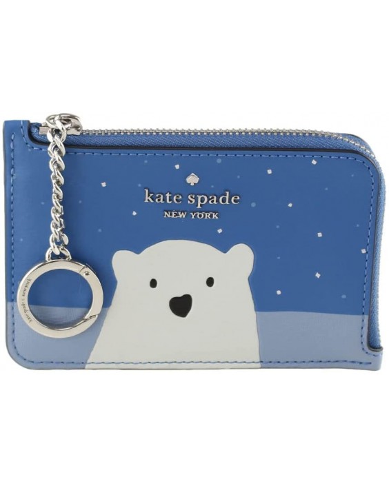 Kate Spade New York Arctic Friends L-zip Card Holder, Polar Bear