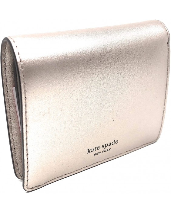 Kate Spade New York Nadine Small Bifold Metallic Blush Rose Gold, Medium