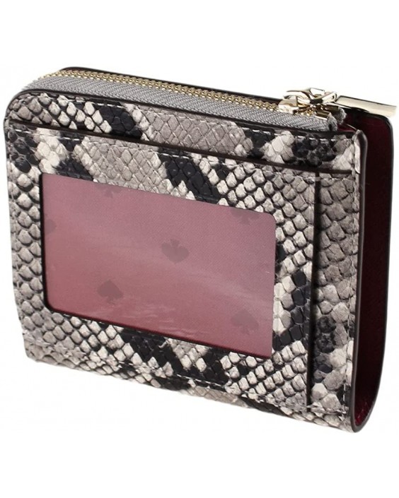 Kate Spade New York Eva Exotic Snake L-Zip Small Bifold (Grey, Black, Creme)