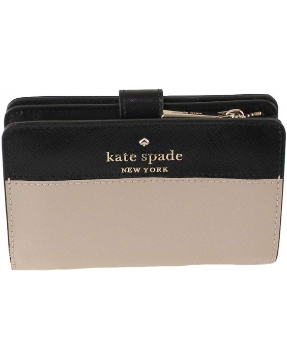 Kate Spade New York staci colorblock medium compact bifold (Warm Beige)