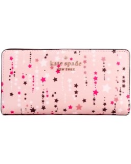 Kate Spade Staci Twinkle Printed Large Slim Bifold in Pink Multi