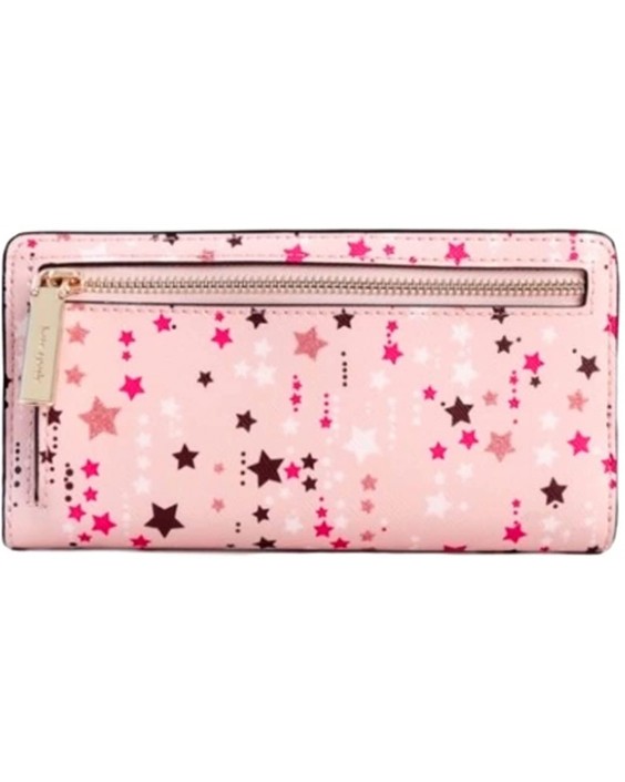 Kate Spade Staci Twinkle Printed Large Slim Bifold in Pink Multi