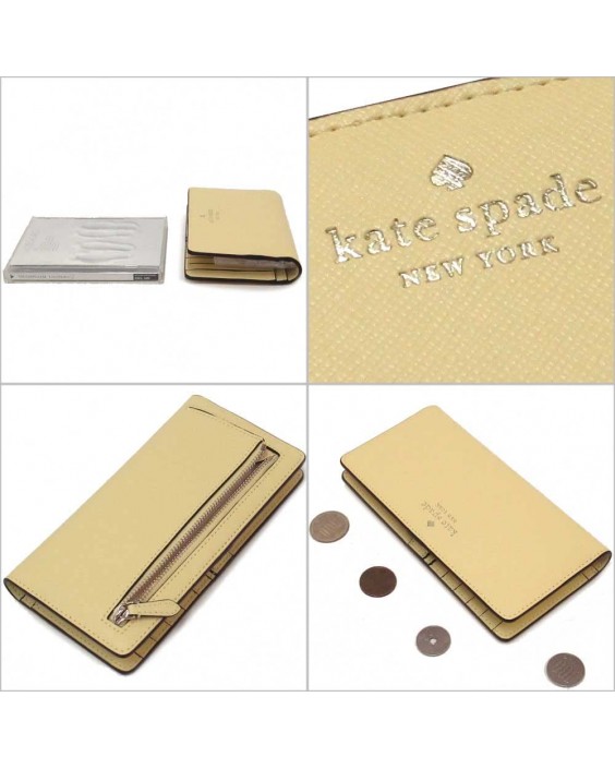 Kate Spade New York Dana Large Slim Bifold Kožená (Butter)