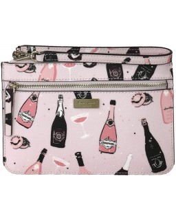 Kabelka Kate Spade Pop Fizz Champagne Print Tinie Wristlet, Pink