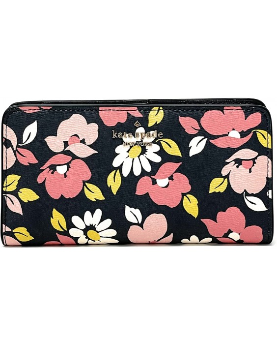 Kate Spade Darcy Road Trip Floral Large Slim Bifold Blue Multi