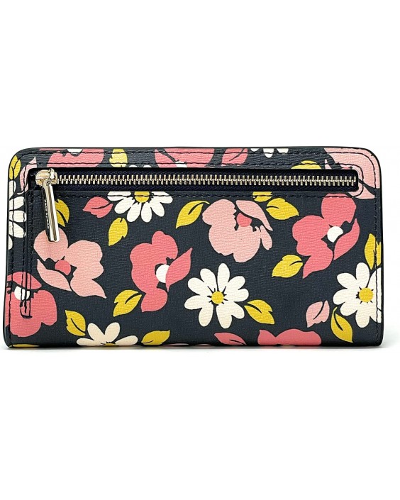 Kate Spade Darcy Road Trip Floral Large Slim Bifold Blue Multi