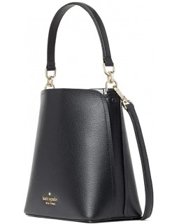 Kabelka KATE SPADE DARCY SMALL BUCKET CROSSBODY Kožená IN BLACK