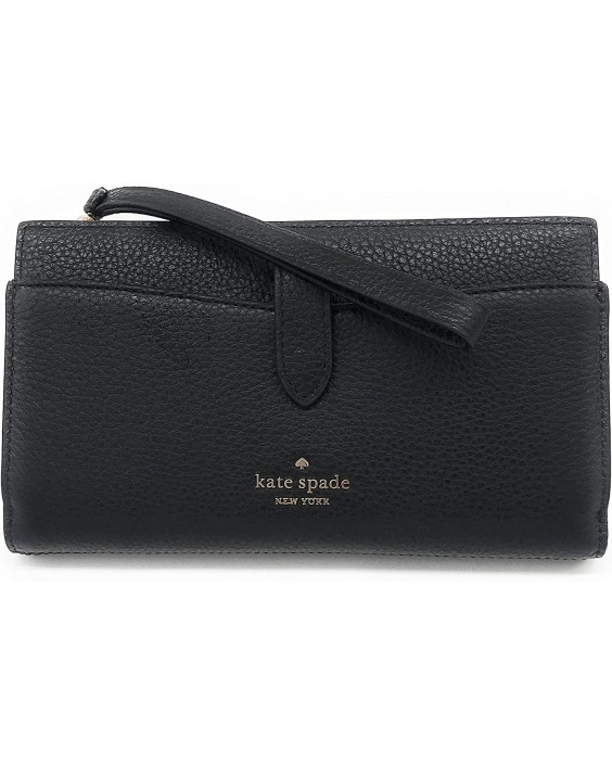 Kabelka Kate Spade New York Leila Medium Pebbled Kožená Phone Wristlet (Black)