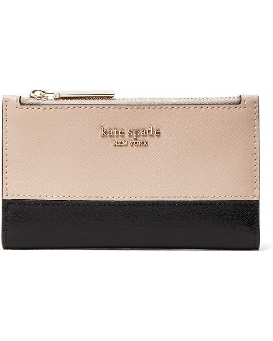 Kate Spade New York Spencer Small Slim Bifold Warm Beige/Black One Size