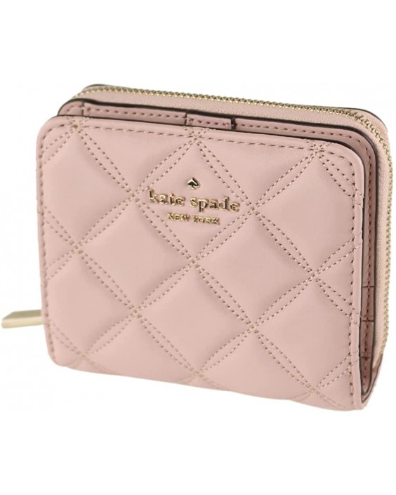 Kate Spade Natalia Quilted Smooth Kožená Small Zip Around Rose Smoke