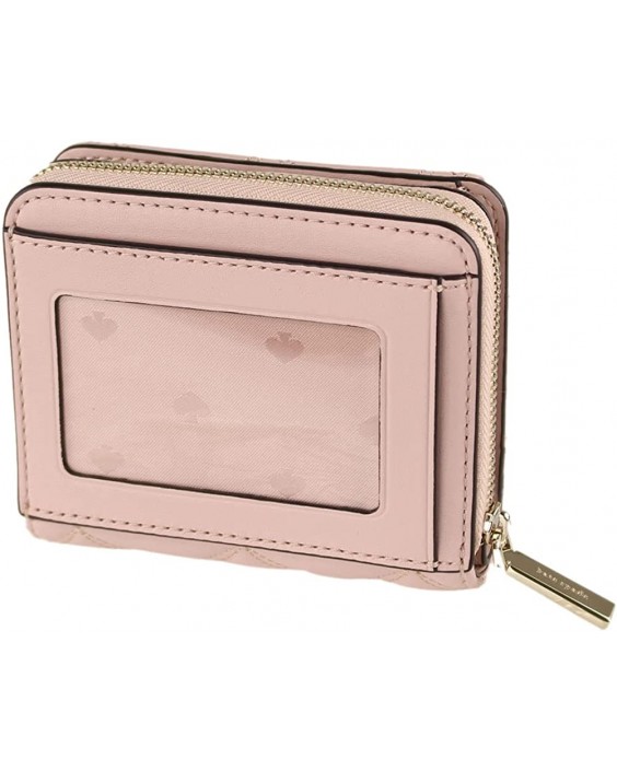 Kate Spade Natalia Quilted Smooth Kožená Small Zip Around Rose Smoke