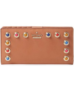 Kate Spade Colorful Stones Stacy Vachetta Kožená Bifold, Masala Tan