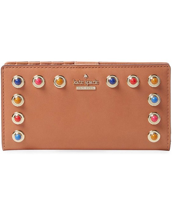 Kate Spade Colorful Stones Stacy Vachetta Kožená Bifold, Masala Tan