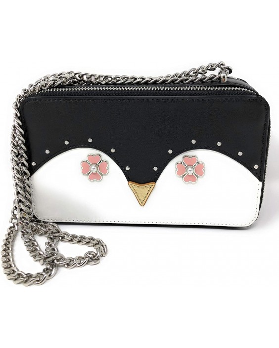 Kabelka Kate Spade chain double zip crossbody frosty black