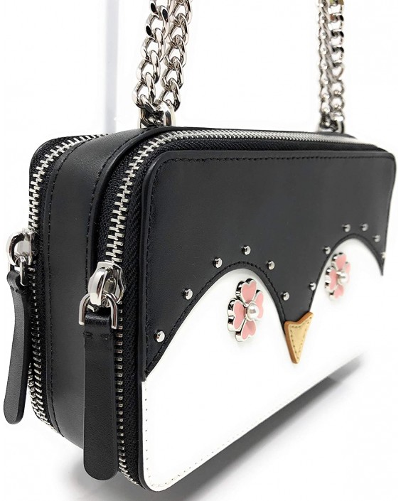 Kabelka Kate Spade chain double zip crossbody frosty black