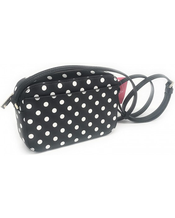 Kabelka Kate Spade New York Staci Saffiano Kožená Mini Camera Crossbody (Black Polka Dot)