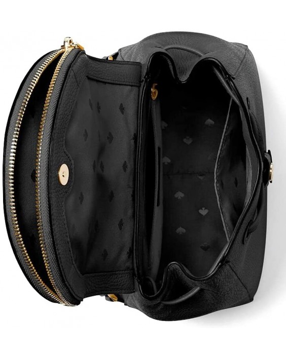 Kabelka KATE SPADE LEILA MEDIUM FLAP BACKPACK TOTE BLACK SOFT Kožená