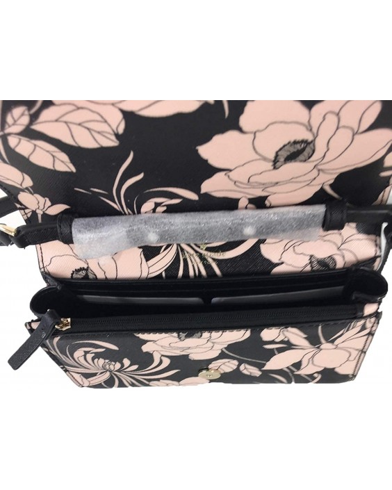 Kabelka Kate Spade Gardenia Floral Print Addison Clutch Crossbody, Black Multi