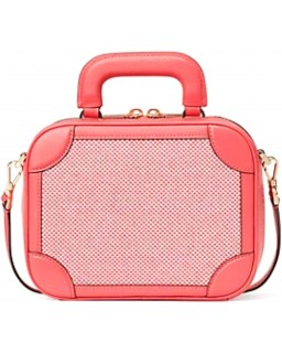 Kabelka Kate Spade Traveler Trunk Crossbody Pink Multi Kožená Canvas