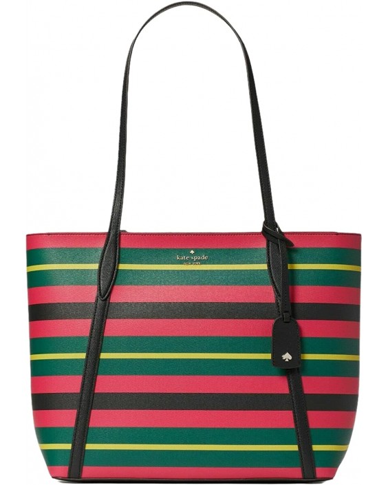 Kabelka Kate Spade Cara Large Top Zip Tote Wrapping Paper Stripe Pink Black Multi