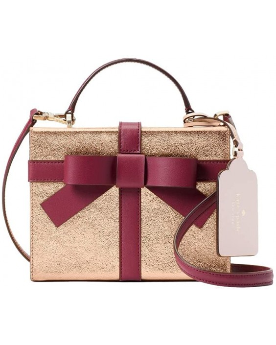 Kabelka Kate Spade Wrapping Party Ribbon Bow Gift Box Crossbody Purse Rose (Gold Wine)