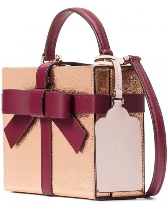 Kabelka Kate Spade Wrapping Party Ribbon Bow Gift Box Crossbody Purse Rose (Gold Wine)