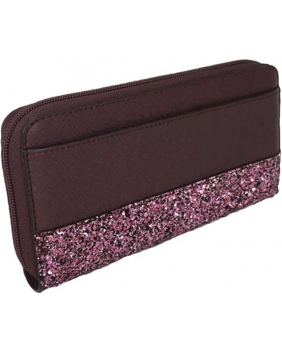 Kate Spade Greta Court Glitter Encrusted Neda Continental Zip Around, Cherrywood