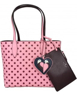 Kabelka Kate Spade Love Birds Polka Dot Reversible Tote, Pink Multi