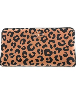 Kate Spade New York Darcy Large Slim Bifold (Cheetah Print)