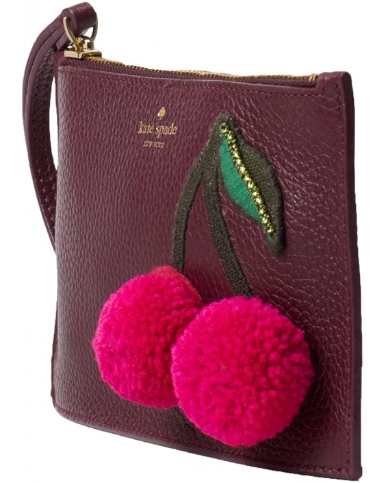 Kabelka Kate Spade On Purpose Cherry Kožená Mini Wristlet, Deep Plum