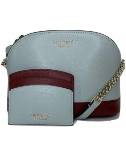 Kabelka Kate Spade New York Spencer Dome Crossbody bundled with Spencer Cardholder (Cloud Mist)