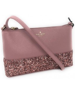 Kabelka Kate Spade Ramey Greta Court Glitter Saffiano Kožená Crossbody Dusty Peony