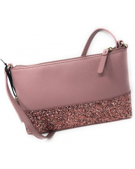 Kabelka Kate Spade Ramey Greta Court Glitter Saffiano Kožená Crossbody Dusty Peony