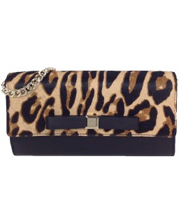 Kabelka Kate Spade Rivas Street Milou Clutch, Black/Natural Ocelot