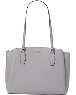 Kabelka KATE SPADE MONET LARGE TRIPLE COMPARTMENT TOTE NIMBUS GREY Kožená